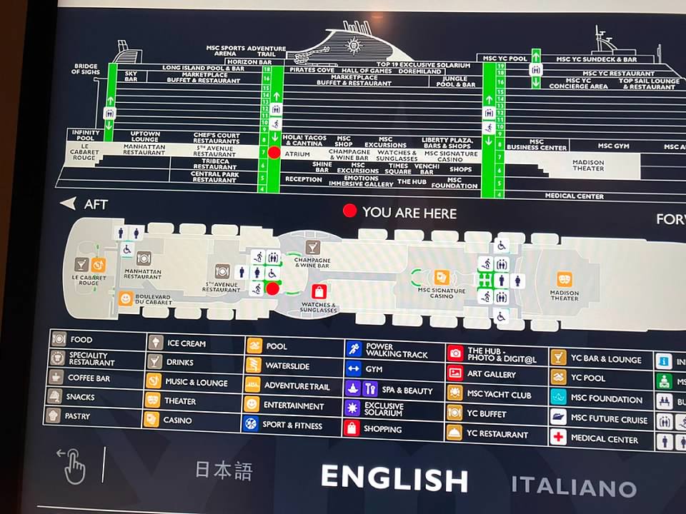 Msc seashore deck plans with bathrooms msc cruises cruise critic