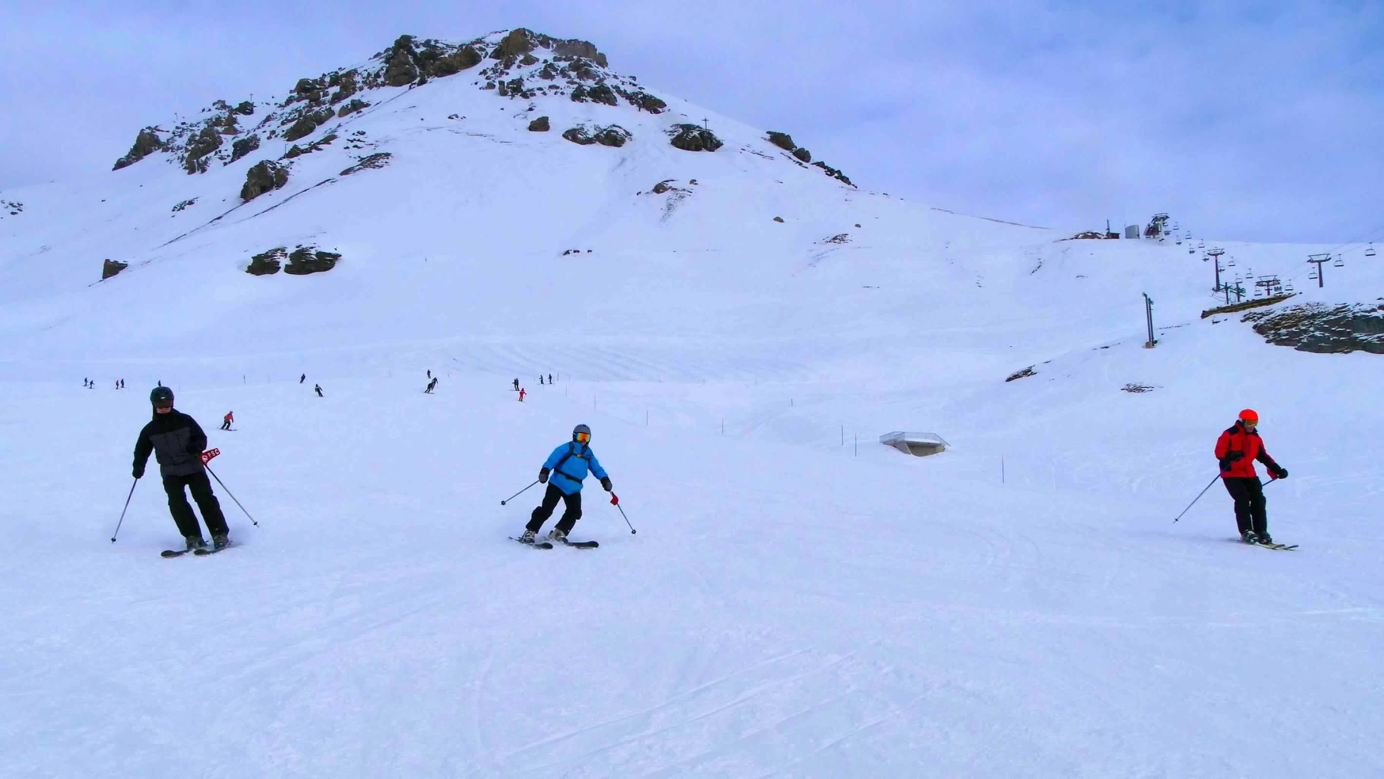 Skiing with friends from the ski cluib