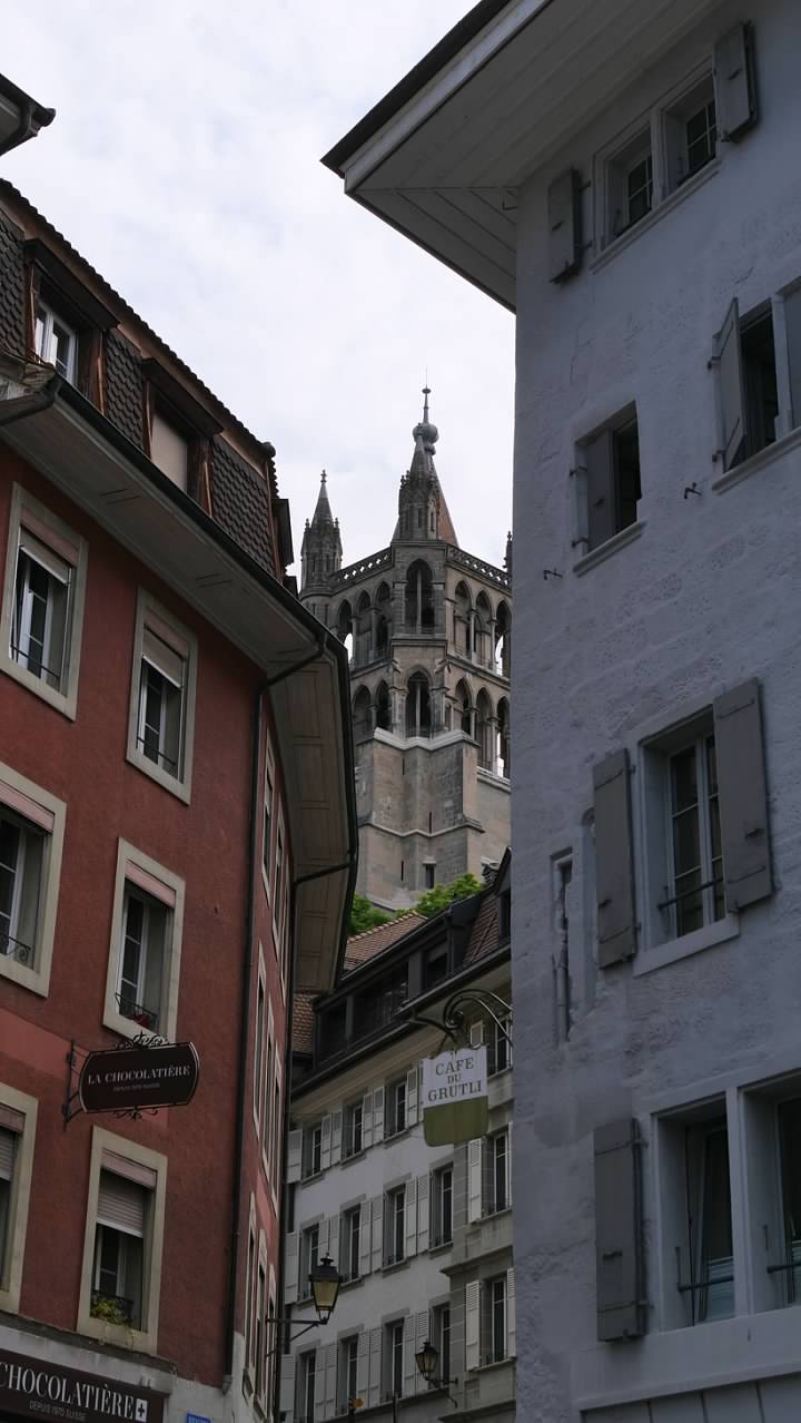 The Cathedral tower seen from Place de la Palud