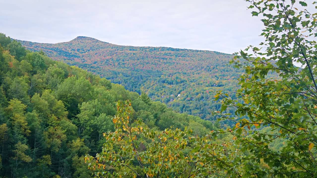 The mountains around the falls