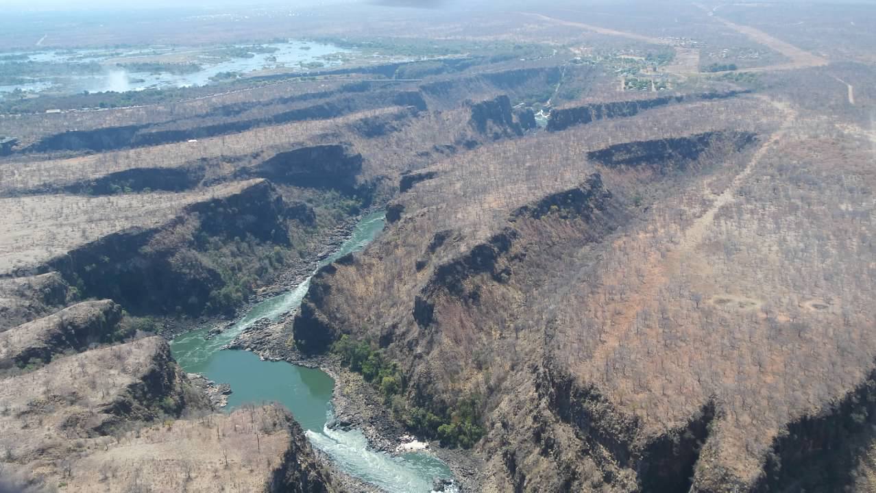 Zambezi River Gorge, with the transverse chasms