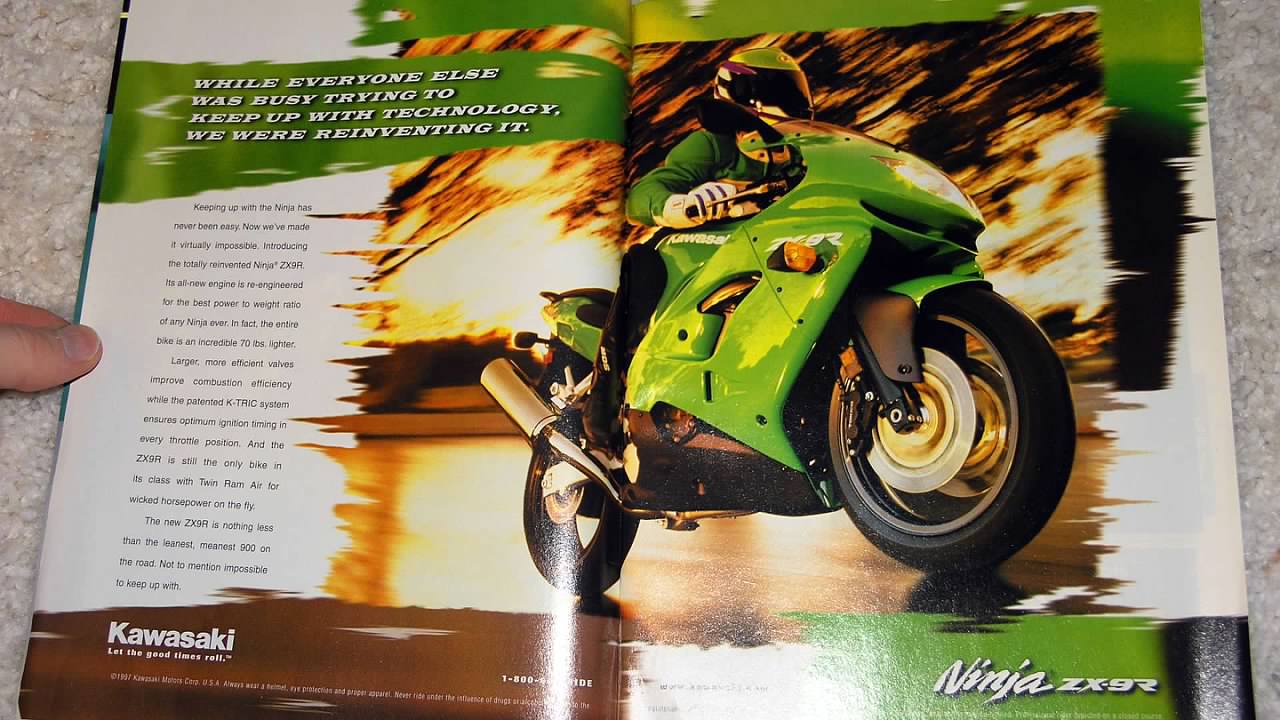 Sport Rider June 1998 ZX-9R C1 (49-state) Review. First 9-Second 